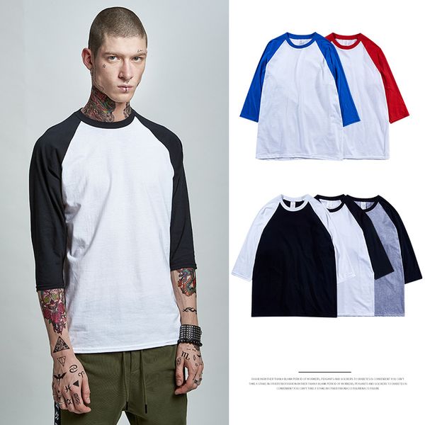 new summer men's t-shirts stitching color cotton round collar half sleeve tees fashion streetwear sports boy's t shirts, White;black
new summer men's t-shirts stitching color cotton round collar half sleeve tees fashion streetwear sports boy's t shirts, White;black