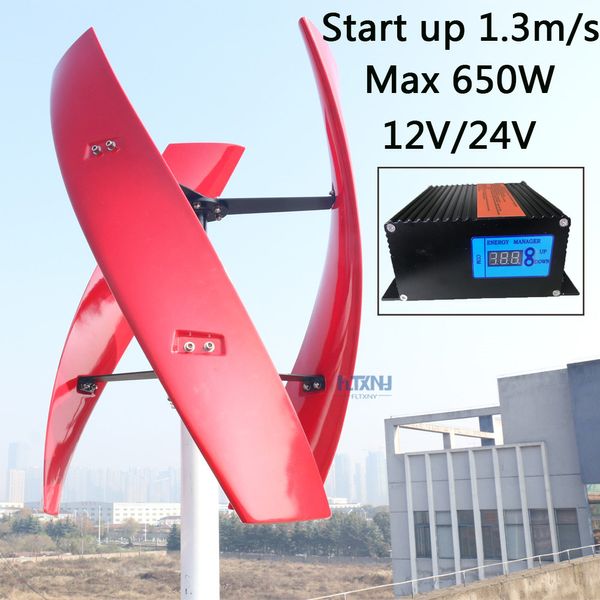 

new arrival 600w vertical wind turbine magnetic levitation 12v 24v 1.5m start up 250rpm no noise with high efficient