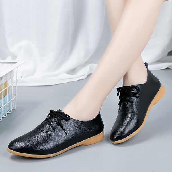 2020 new flat shoes women large size 44 lace up loafers ladies pointed toe wear-resistant genuine leather women shoes casual, Black
2020 new flat shoes women large size 44 lace up loafers ladies pointed toe wear-resistant genuine leather women shoes casual, Black
