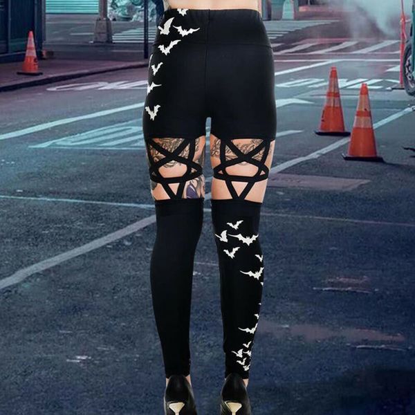 women stretch pencil pants high waist gothic hollow punk hip hop bat skinny jeggings jeans casual slim trousers personalized, Black;white 
women stretch pencil pants high waist gothic hollow punk hip hop bat skinny jeggings jeans casual slim trousers personalized, Black;white