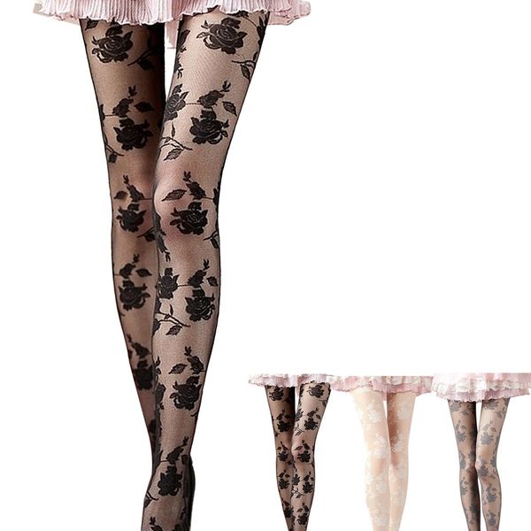 stocking 1 pair stockings women lace rose panty hose stockings 2019 jan16, Black;white
stocking 1 pair stockings women lace rose panty hose stockings 2019 jan16, Black;white
