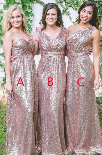 2020 Sexy Rose Gold Bridesmaid Dresses Sequined Lace V Neck One Shoulder Long Plus Size Maid Of Honor Gowns For Wedding Guest Dresses
2020 Sexy Rose Gold Bridesmaid Dresses Sequined Lace V Neck One Shoulder Long Plus Size Maid Of Honor Gowns For Wedding Guest Dresses