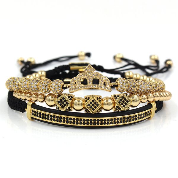 3pc/set 6mm micro cz ball bracelet copper beads cz crown luxury designer jewelry fashion woven mens bracelets gift, Black
3pc/set 6mm micro cz ball bracelet copper beads cz crown luxury designer jewelry fashion woven mens bracelets gift, Black