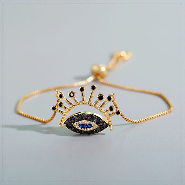 2020 fashion gold adjustable copper chain charm zircon evil eye bracelets for women turkey greek eye bracelets&bangles supplies, Black
2020 fashion gold adjustable copper chain charm zircon evil eye bracelets for women turkey greek eye bracelets&bangles supplies, Black