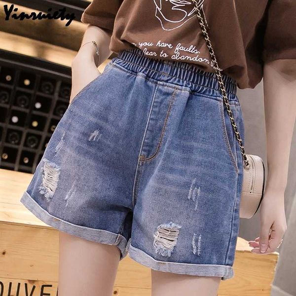 korean style plus size summer women denim shorts elastic-waisted ripped holes washed cotton loose shorts large size blue, White;black
korean style plus size summer women denim shorts elastic-waisted ripped holes washed cotton loose shorts large size blue, White;black