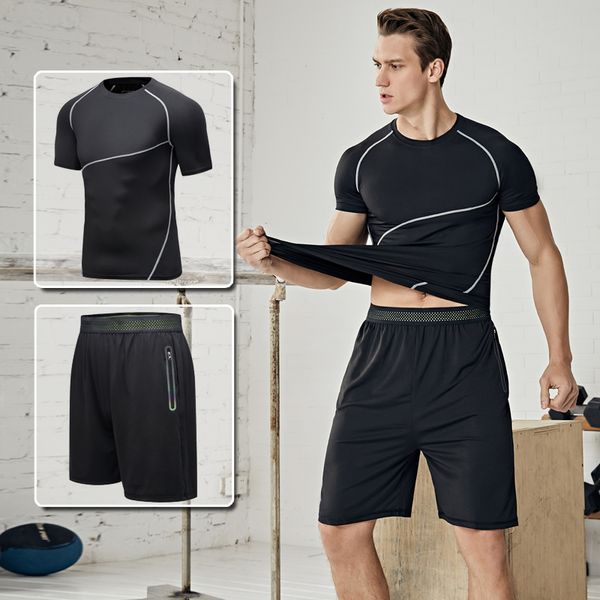 men running sport set compression t shirt pants tracksuit sets male gym fitness training sportswear suits fashion leggings, Black;blue
men running sport set compression t shirt pants tracksuit sets male gym fitness training sportswear suits fashion leggings, Black;blue