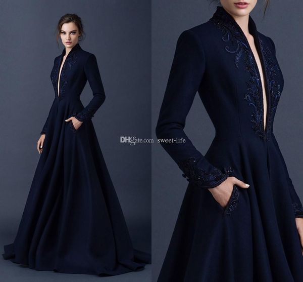 navy blue satin evening dresses embroidery paolo sebastian dresses custom made beaded formal party wear ball gown plunging v neck ball gowns, Black;red
navy blue satin evening dresses embroidery paolo sebastian dresses custom made beaded formal party wear ball gown plunging v neck ball gowns, Black;red