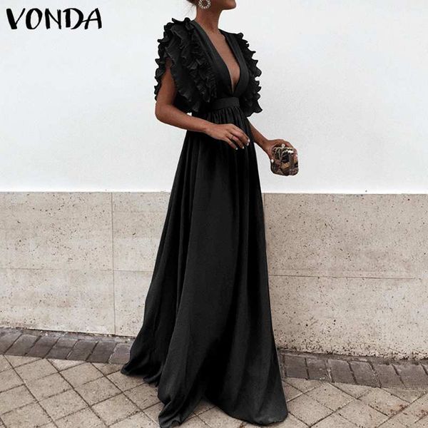 party sundress beach summer dress v-neck butterfly sleeve ruffled maxi long dress 2020 vonda plus size vestidos femininas s-5xl, Black;gray
party sundress beach summer dress v-neck butterfly sleeve ruffled maxi long dress 2020 vonda plus size vestidos femininas s-5xl, Black;gray
