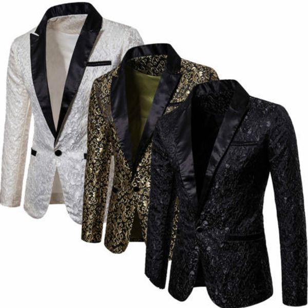 2019 new men luxury blazer slim one button suit blazer business fit formal work coat jacket outwear plus size, White;black
2019 new men luxury blazer slim one button suit blazer business fit formal work coat jacket outwear plus size, White;black