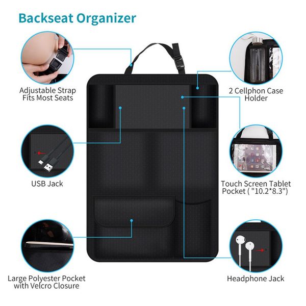 car backseat organizer seat back protector car organizer great travel accessories 
car backseat organizer seat back protector car organizer great travel accessories