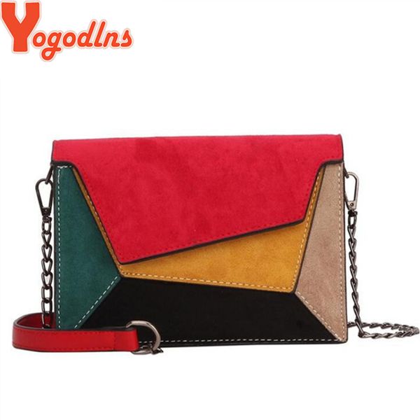 

retro matte patchwork crossbody bags for women messenger bags chain strap shoulder bag lady small flap criss-cross bag