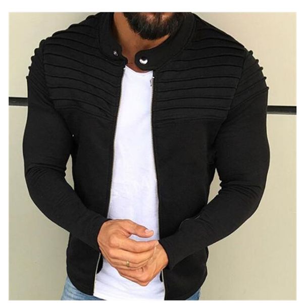 spring autumn new men's zipper jacket male casual streetwear long sleeves solid coat men stripe brushed clothing, Black;brown
spring autumn new men's zipper jacket male casual streetwear long sleeves solid coat men stripe brushed clothing, Black;brown