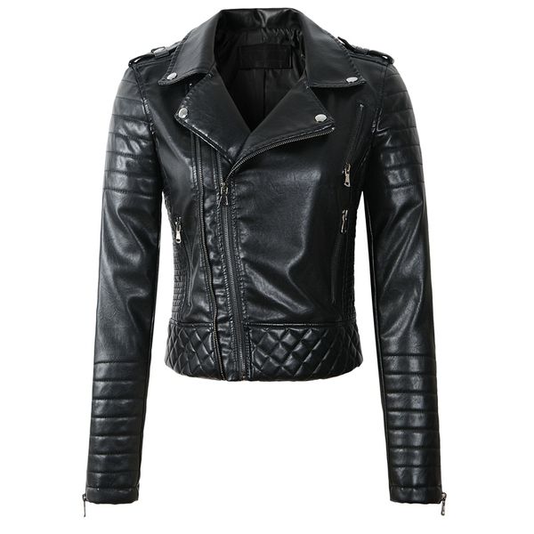 2019 winter jacket women plus size leather streetwear zipper solid color short locomotive cardigan coat mm, Black
2019 winter jacket women plus size leather streetwear zipper solid color short locomotive cardigan coat mm, Black