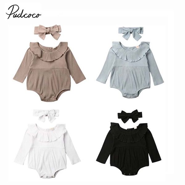 2019 baby spring autumn clothing kids baby girl warm clothes ruffle knitted long sleeve solid romper jumpsuit outfit +headband, Blue
2019 baby spring autumn clothing kids baby girl warm clothes ruffle knitted long sleeve solid romper jumpsuit outfit +headband, Blue