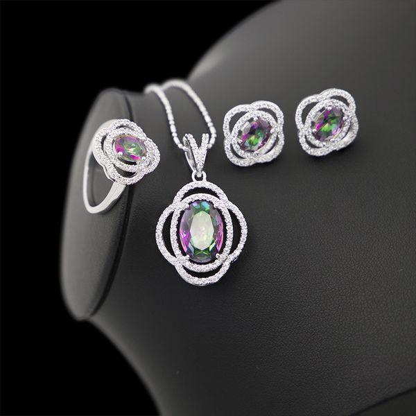 925 sterling silver jewelry set occident style rainbow zircon oval wedding jewelry necklace pendant earrings ring
925 sterling silver jewelry set occident style rainbow zircon oval wedding jewelry necklace pendant earrings ring