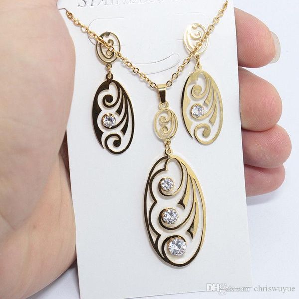 fashion gold crystals stainless steel lovely heart necklace pendant earring set women fashion jewelry, Silver
fashion gold crystals stainless steel lovely heart necklace pendant earring set women fashion jewelry, Silver