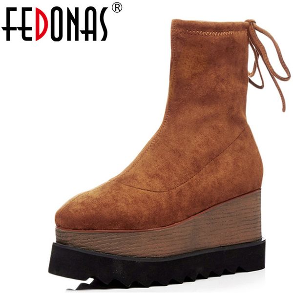 fedonas stretch flock women ankle boots wedges heels short booties platforms autumn winter shoes woman fashion socks high boots, Black
fedonas stretch flock women ankle boots wedges heels short booties platforms autumn winter shoes woman fashion socks high boots, Black