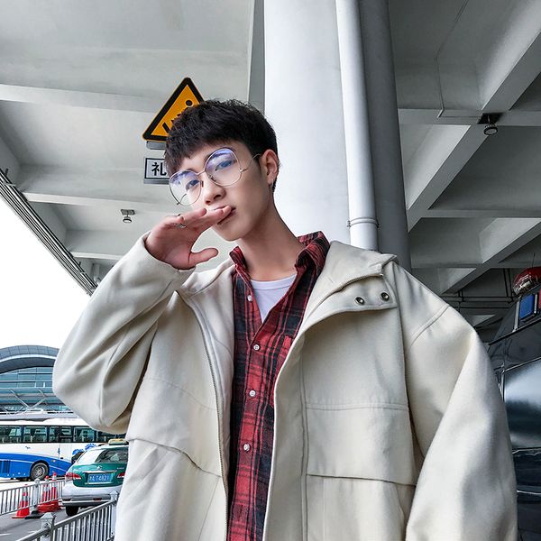 2019 winter new korean version of the trend of explosions hooded loose short personality casual wool coat, Black
2019 winter new korean version of the trend of explosions hooded loose short personality casual wool coat, Black