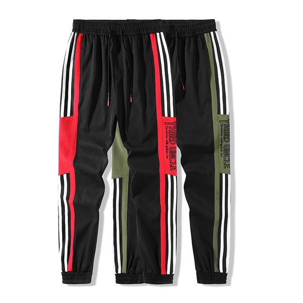 2020 spring men's three bar pants fashion korean loose bottom men's casual with pocket pants elastic waist trousers for homber, Black
2020 spring men's three bar pants fashion korean loose bottom men's casual with pocket pants elastic waist trousers for homber, Black