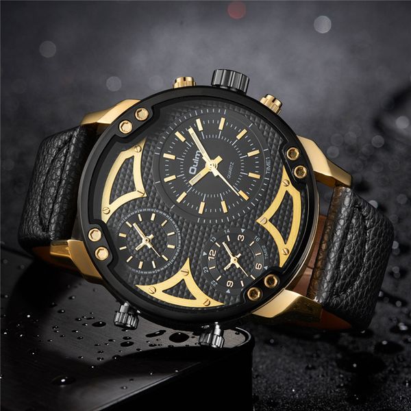 oulm three time zone male wristwatch for travel abroad casual sport men's quartz watches unique design man watch, Slivery;brown
oulm three time zone male wristwatch for travel abroad casual sport men's quartz watches unique design man watch, Slivery;brown
