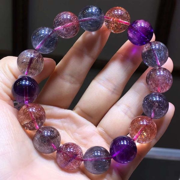 13.7mm natural colorful purple super 7 melody stone genuine crystal bracelets for women gift stretch round beads bracelet, Golden;silver
13.7mm natural colorful purple super 7 melody stone genuine crystal bracelets for women gift stretch round beads bracelet, Golden;silver