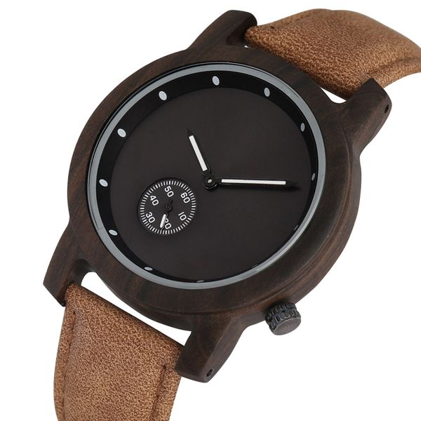 wood watch men's small seconds dial design ebony wooden men watch leather watchband quartz analog wristwatch clock hour for men, Slivery;brown
wood watch men's small seconds dial design ebony wooden men watch leather watchband quartz analog wristwatch clock hour for men, Slivery;brown