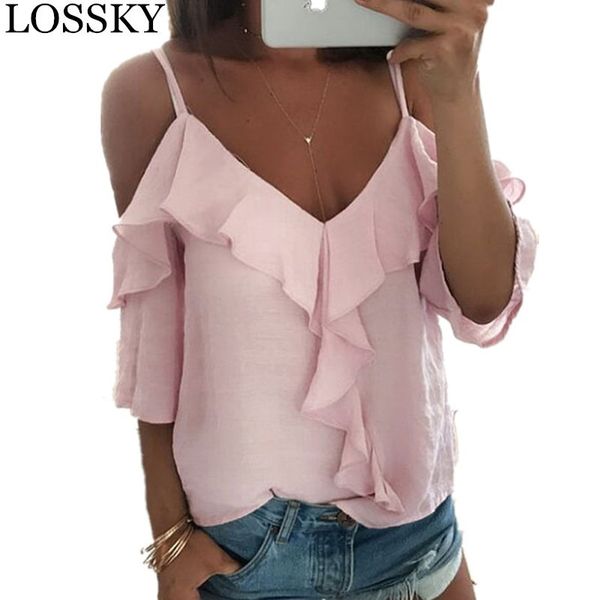 off shoulder summer strap t shirt casual loose v neck half sleeve ruffles women t-shirt backless white black tshirt tee top
off shoulder summer strap t shirt casual loose v neck half sleeve ruffles women t-shirt backless white black tshirt tee top