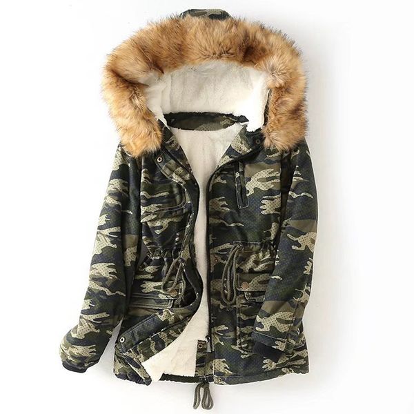 winter new fur collar hooded outwear thicken warm female winter jacket women camouflage parka big size casual slim jacket coat, Black
winter new fur collar hooded outwear thicken warm female winter jacket women camouflage parka big size casual slim jacket coat, Black