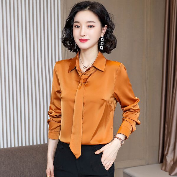 casual korea women blouses shirt spring satin chiffon office shirts blouse slim turn-down collar shirts blusas femininas, White
casual korea women blouses shirt spring satin chiffon office shirts blouse slim turn-down collar shirts blusas femininas, White
