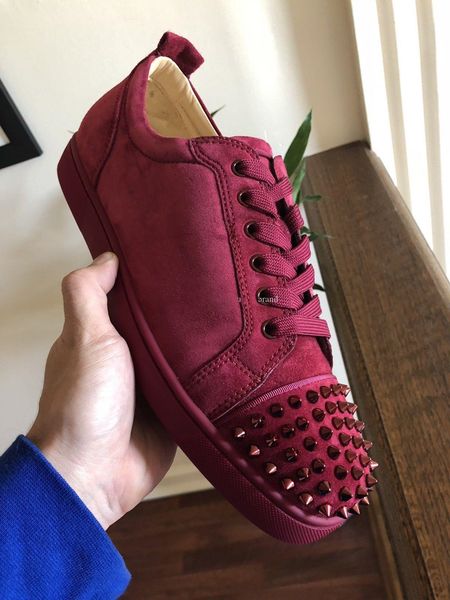 wine-red sanguine junior spikes velvet trainers for women,men rivets spikes sneakers red bottom homme skateboard low cut dress walking shoes, Black
wine-red sanguine junior spikes velvet trainers for women,men rivets spikes sneakers red bottom homme skateboard low cut dress walking shoes, Black