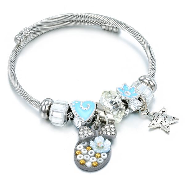 2019 korea diy adjustable open stainless steel bracelet bangles star&flower cuff bracelet for women jewelry gift for girls, Black
2019 korea diy adjustable open stainless steel bracelet bangles star&flower cuff bracelet for women jewelry gift for girls, Black