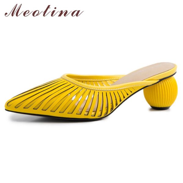 meotina high heels women pumps natural genuine leather strange style heel mules shoes cow leather cutout pointed toe slides lady, Black
meotina high heels women pumps natural genuine leather strange style heel mules shoes cow leather cutout pointed toe slides lady, Black