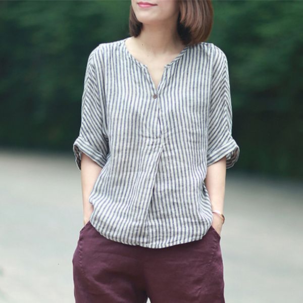 blouse women designer striped women shirts 2019 summer new long sleeve casual blouses linen japanese blouse loose vintage simple top, White
blouse women designer striped women shirts 2019 summer new long sleeve casual blouses linen japanese blouse loose vintage simple top, White