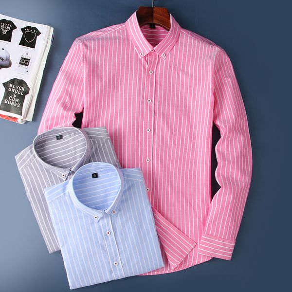 camisa masculina men shirt formal oxford striped long sleeve chemise homme mens business casual shirts men blouse, White;black
camisa masculina men shirt formal oxford striped long sleeve chemise homme mens business casual shirts men blouse, White;black