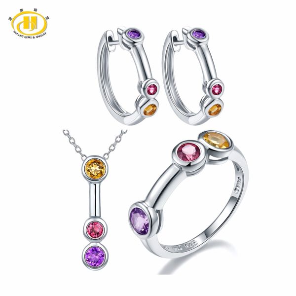 hutang jewelry sets natural gemstone amethyst rhodolite garnet citrine solid 925 sterling silver fine bridal fashion jewelry new, Black
hutang jewelry sets natural gemstone amethyst rhodolite garnet citrine solid 925 sterling silver fine bridal fashion jewelry new, Black