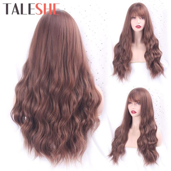 taleshe long wavy mix brown wig with bangs synthetic wigs for women cosplay lolita wigs natural hair purple black heat resistant
taleshe long wavy mix brown wig with bangs synthetic wigs for women cosplay lolita wigs natural hair purple black heat resistant