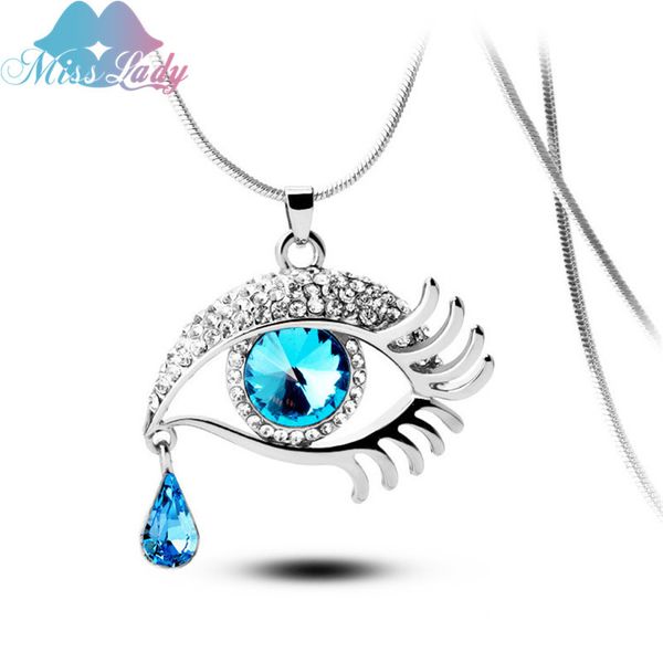 miss lady summer ethnic jewelry blue turkey evil eye tear color long chain pendant necklaces for women ml055, Silver
miss lady summer ethnic jewelry blue turkey evil eye tear color long chain pendant necklaces for women ml055, Silver