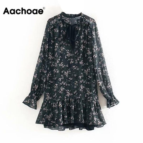 women ruffle bow tie mini floral print dress vintage long sleeve vestido casual loose pleated ladies dress ruffles party dresses, Black;pink
women ruffle bow tie mini floral print dress vintage long sleeve vestido casual loose pleated ladies dress ruffles party dresses, Black;pink