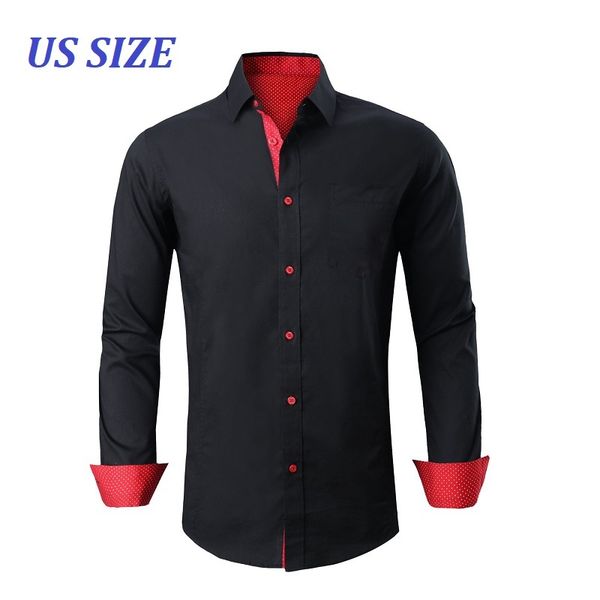 us size 100% cotton mens dress long sleeve formal shirt men social business shirts camisa masculin chemise homme ts-523, White;black
us size 100% cotton mens dress long sleeve formal shirt men social business shirts camisa masculin chemise homme ts-523, White;black