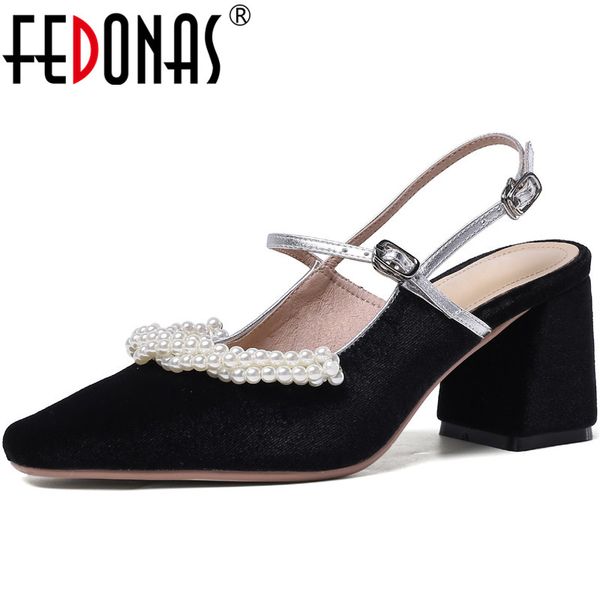 fedonas elegant 2020 paerl decoration women pumps basic suede leather pumps square toe shoes new thick heeled sweet shoes woman, Black
fedonas elegant 2020 paerl decoration women pumps basic suede leather pumps square toe shoes new thick heeled sweet shoes woman, Black