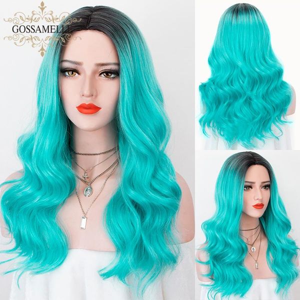 gossamelle ombre blue lace wig with dark roots long wavy synthetic wigs for women cosplay wigs heat resistant fiber, Black
gossamelle ombre blue lace wig with dark roots long wavy synthetic wigs for women cosplay wigs heat resistant fiber, Black