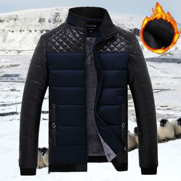 brand men's jackets and coats pu patchwork add wool and thicken jackets men outerwear winter fashion male clothing warm parkas, Black
brand men's jackets and coats pu patchwork add wool and thicken jackets men outerwear winter fashion male clothing warm parkas, Black