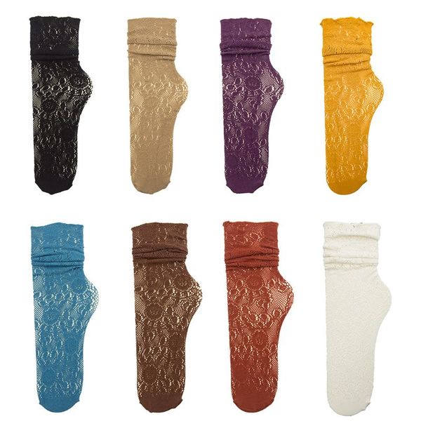 japanese style women spring long ankle socks sweet solid candy color hollow out floral lace elastic thin mesh hosiery, Black;white
japanese style women spring long ankle socks sweet solid candy color hollow out floral lace elastic thin mesh hosiery, Black;white