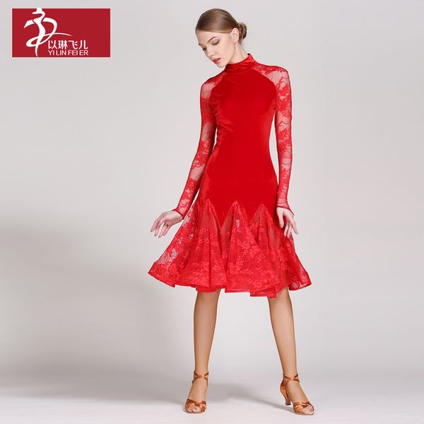velvet bodice with long lace sleeves modern dance dress for woman rumba & chacha professional costumes 3 colors available a0033, Black;red
velvet bodice with long lace sleeves modern dance dress for woman rumba & chacha professional costumes 3 colors available a0033, Black;red