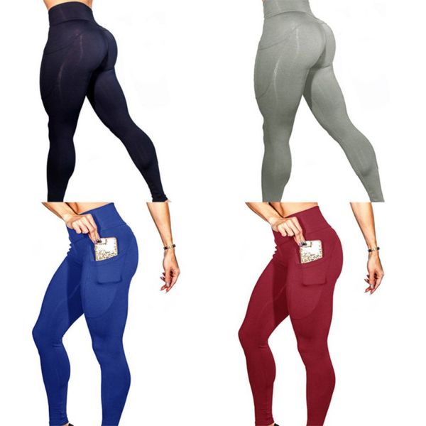 female training tights high waist legging with pocket solid push up women sports yoga pants elastic fitness gym leggings, White;red
female training tights high waist legging with pocket solid push up women sports yoga pants elastic fitness gym leggings, White;red