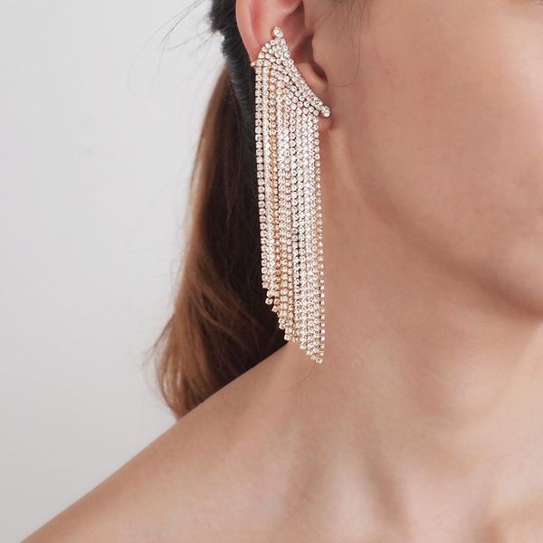luxury rhinestones long tassel earrings for women ear cuff clip wing dangle earrings bride wedding jewelry ukmoc, Silver
luxury rhinestones long tassel earrings for women ear cuff clip wing dangle earrings bride wedding jewelry ukmoc, Silver