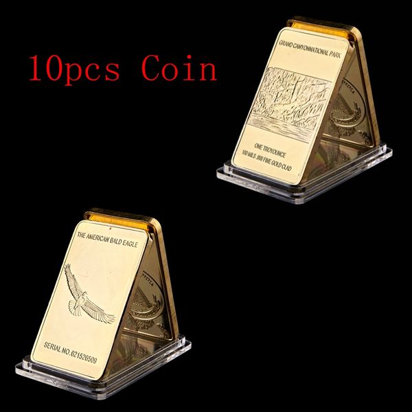 10pcs usa bald eagle one troy ounce 100 mills 999 fine gold clad grand canyon national park bullion bar collectible
10pcs usa bald eagle one troy ounce 100 mills 999 fine gold clad grand canyon national park bullion bar collectible
