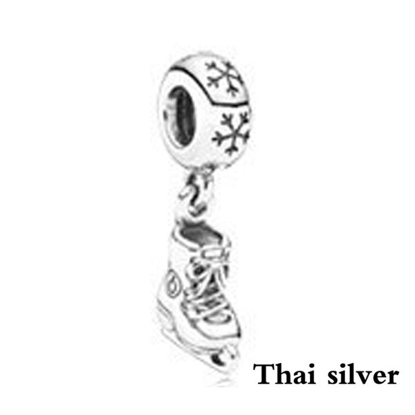 2019 new thai silver vintage ice skate dangle charm pendant limited edition original jewelry wedding charming women's gift, Black
2019 new thai silver vintage ice skate dangle charm pendant limited edition original jewelry wedding charming women's gift, Black