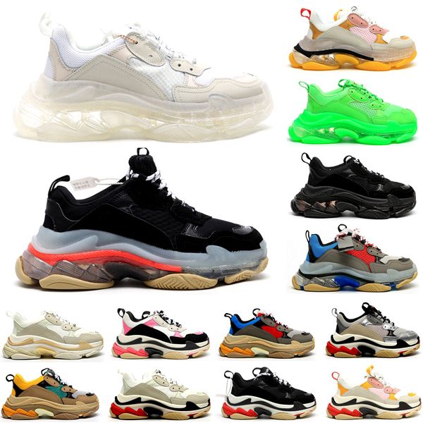 

paris track triple-s 17fw crystal bottom luxury dad shoes platform speed triple s sneakers for mens women vintage kanye old grandpa trainer