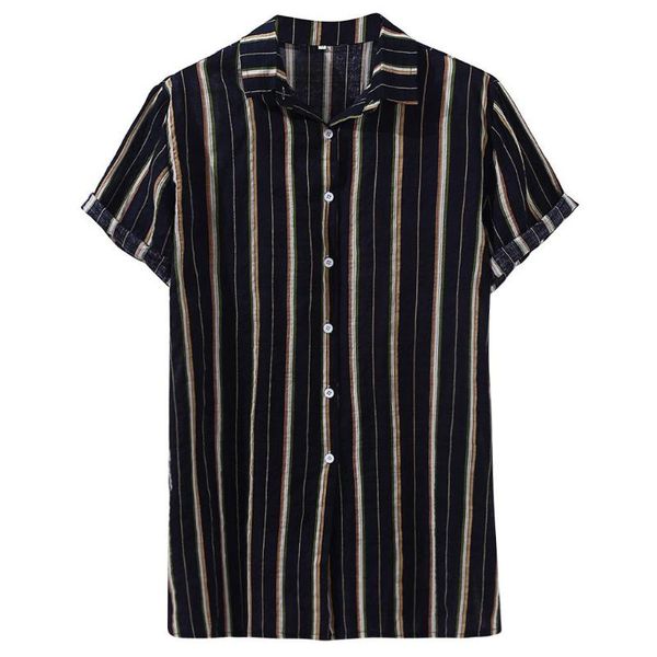 summer men hawaiian shirts striped print social loose men blouse shirts long sleeve 2020 camisas masculina, White;black
summer men hawaiian shirts striped print social loose men blouse shirts long sleeve 2020 camisas masculina, White;black